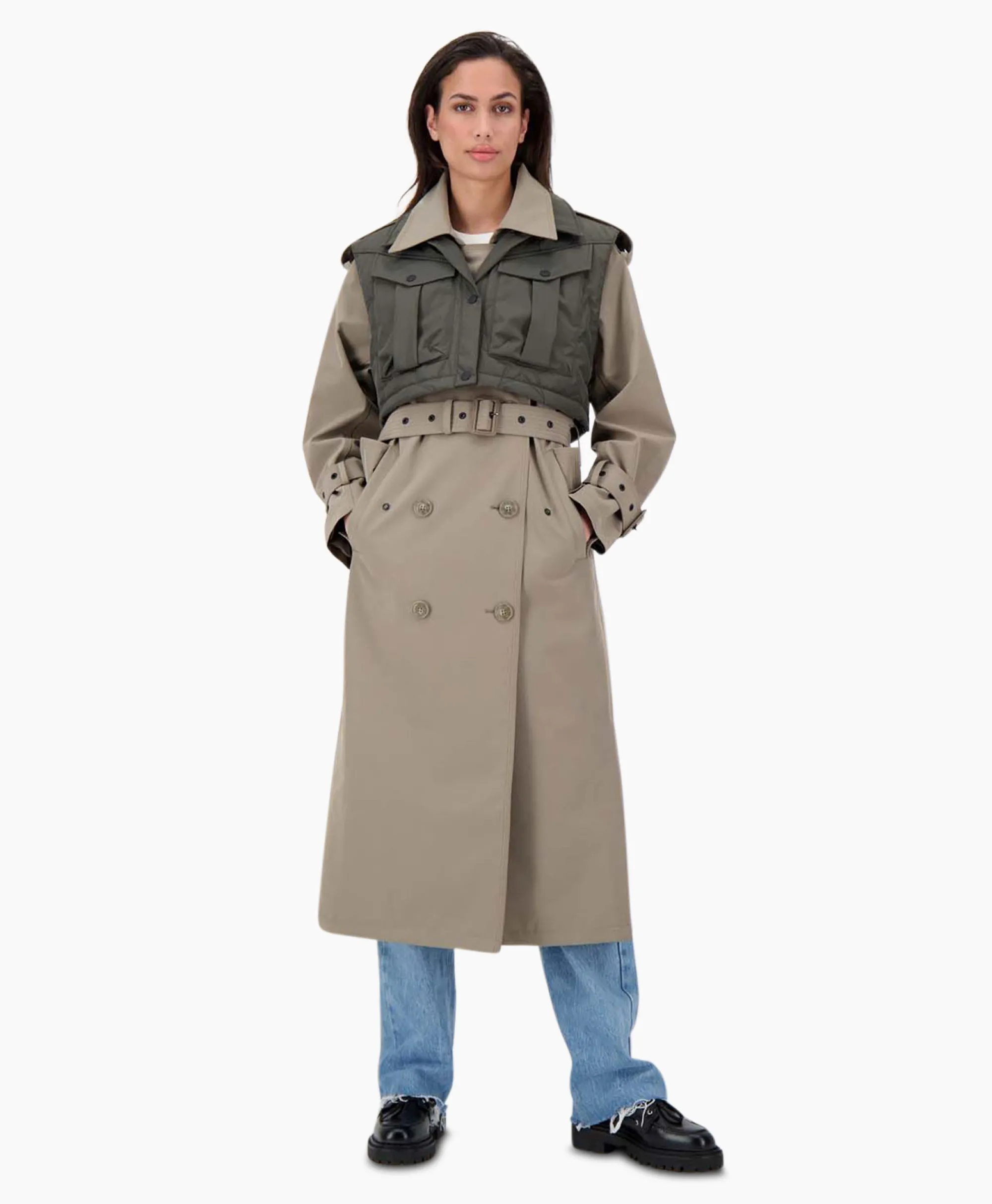 Airforce Trenchcoat Body Warmer Trench Khaki*Dames Jassen