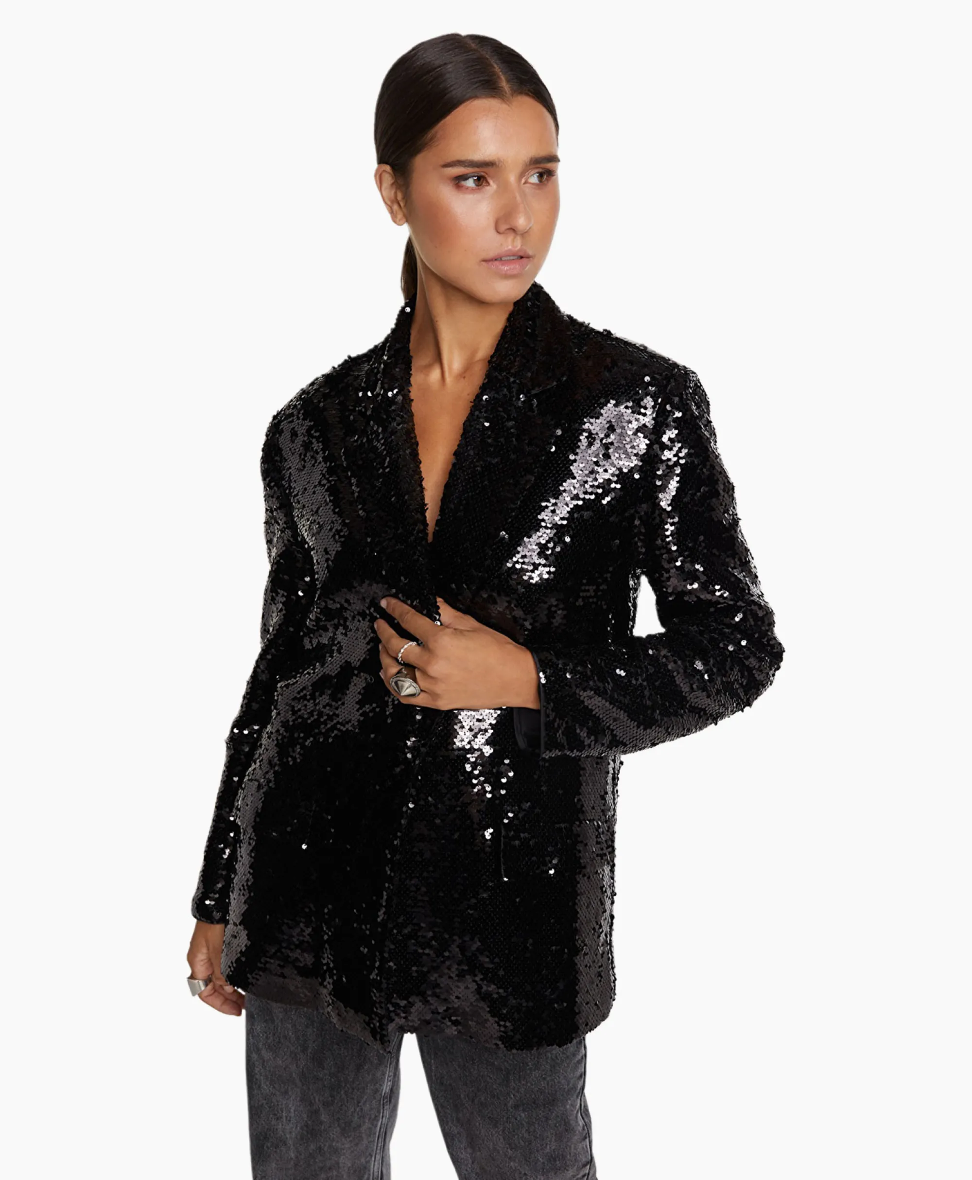 Alix The Label Blazer Woven With Strass Zwart*Dames Blazers