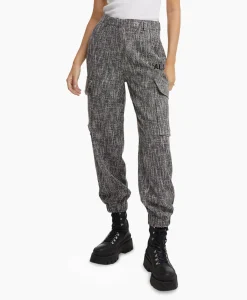 Alix The Label Cargobroek Woven Boucle Cargo Zwart*Dames Broeken