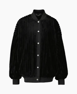 Alix The Label Jack Woven Rib Fur Bomber Zwart*Dames Jassen