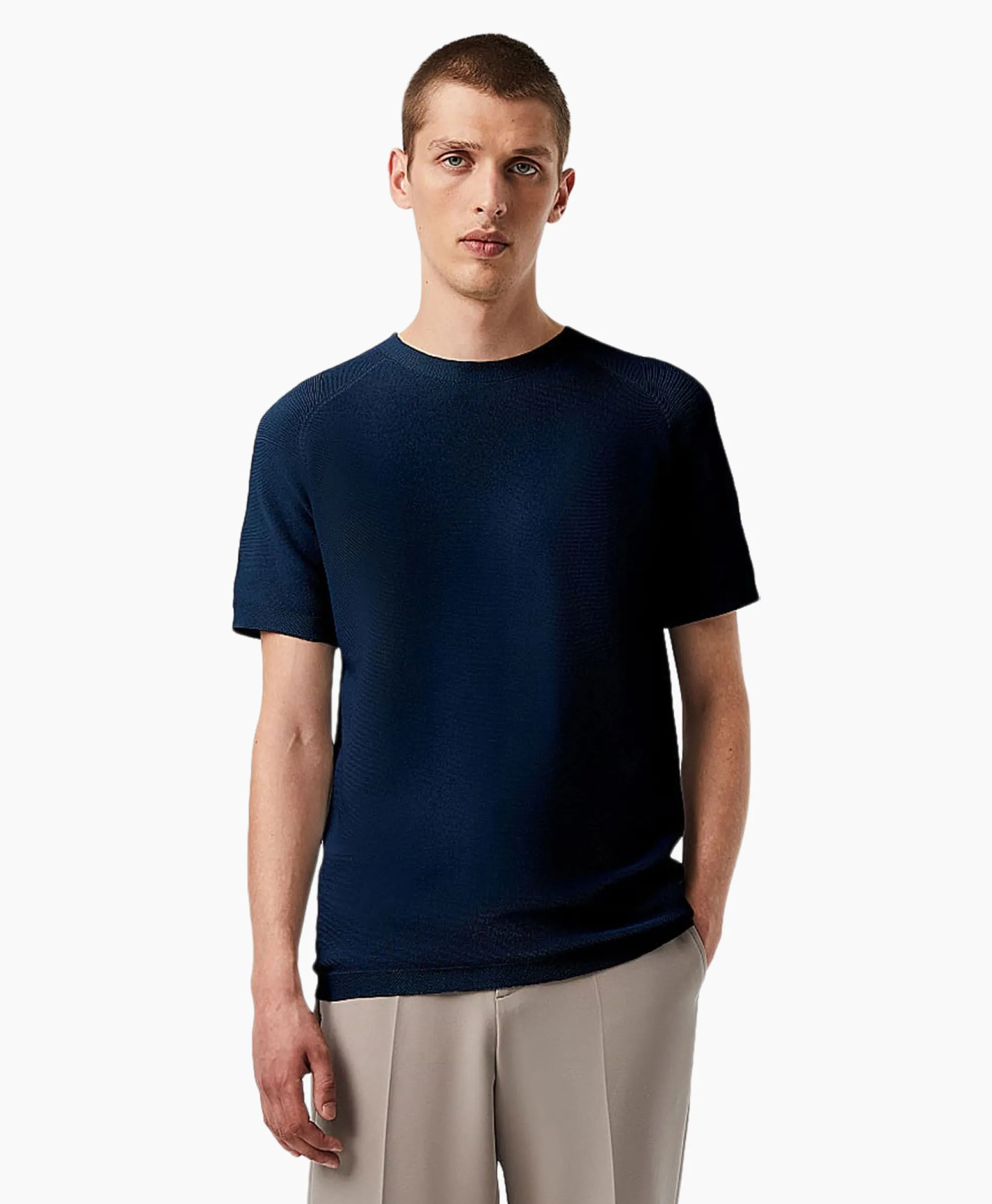 Alpha Tauri T-Shirt Korte Mouw Fosos Donker Blauw*Heren T-Shirts