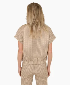 Anna Van Toor Gilet 26A11-02097 Zand*Dames Blouses