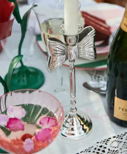 Anna+nina Accessoires Lady Bow Candle Holder Zilver*Lifestyle Lifestyle