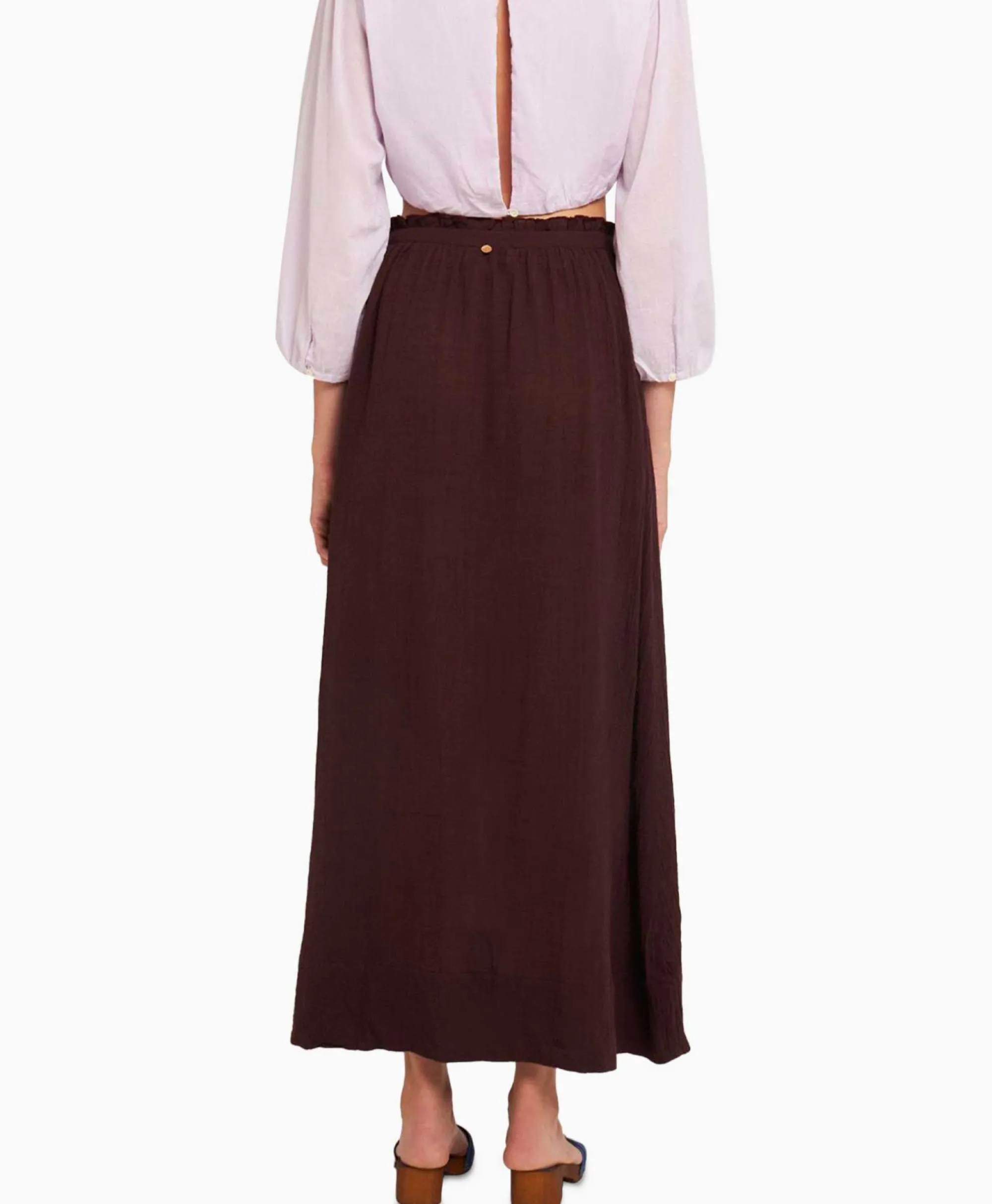 Antik Batik Maxi Rok Magoo1Ski Bruin*Dames Rokken