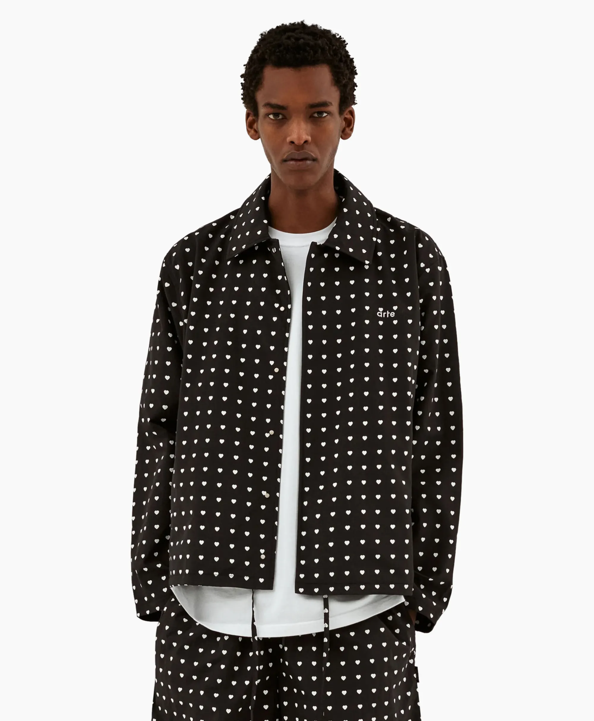 Arte Antwerp Jack Coach Heart Print Zwart*Heren Jassen