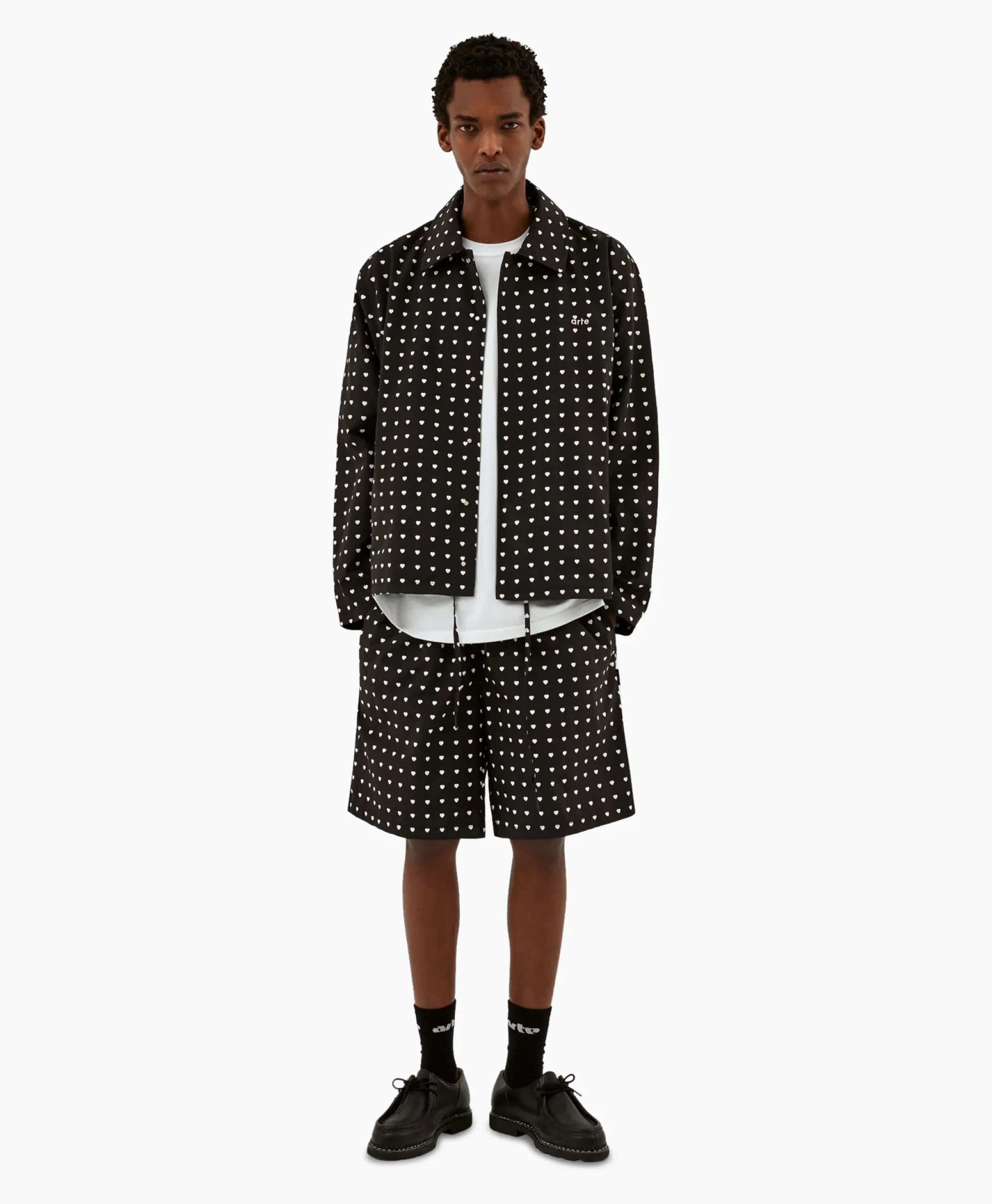 Arte Antwerp Jack Coach Heart Print Zwart*Heren Jassen