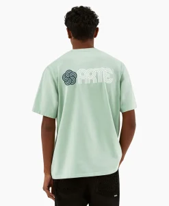 Arte Antwerp T-Shirt Korte Mouw Circle Flower Back Front Print Groen*Heren T-Shirts