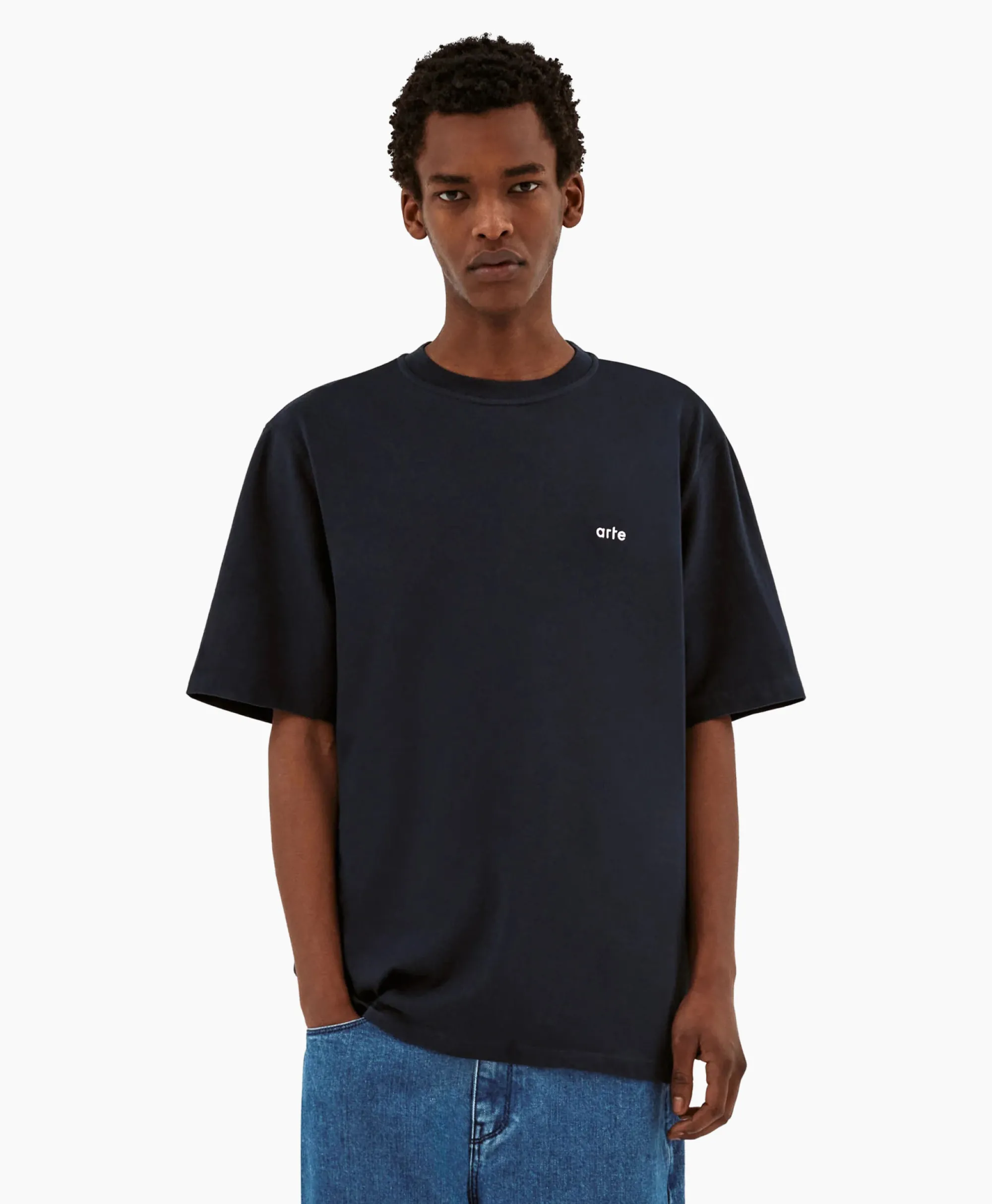 Arte Antwerp T-Shirt Korte Mouw Heart France Back Print Donker Blauw*Heren T-Shirts