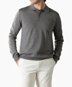 Aurelien Polo Longsleeve Donker Grijs*Heren Polo's