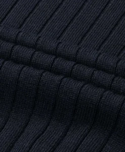 Aurelien Pullover Rib Zip Polos Ls Donker Blauw*Heren Truien