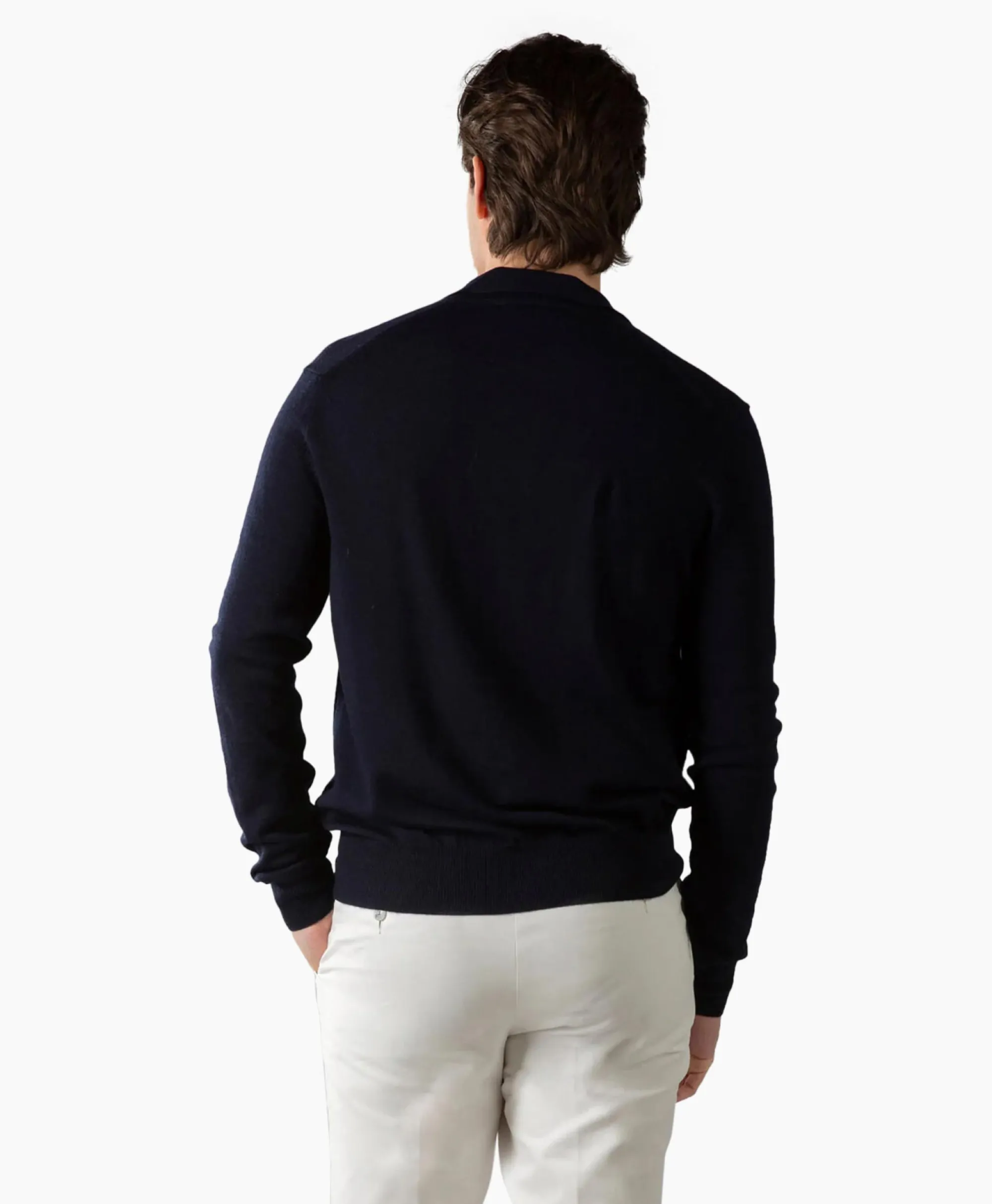Aurelien Pullover Buttonless Polo L Donker Blauw*Heren Truien