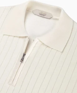 Aurelien Pullover Rib Zip Polos Ls Ivoor / Naturel*Heren Truien
