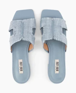 Bibi Lou Sandaal Zonder Hak Rafia Donker Bruin*Dames Sandalen