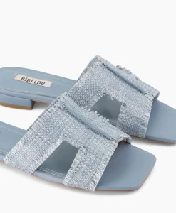 Bibi Lou Sandaal Zonder Hak Rafia Donker Bruin*Dames Sandalen