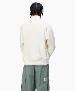 Carhartt Wip Sweater Half Zip American Script Ecru*Heren Truien