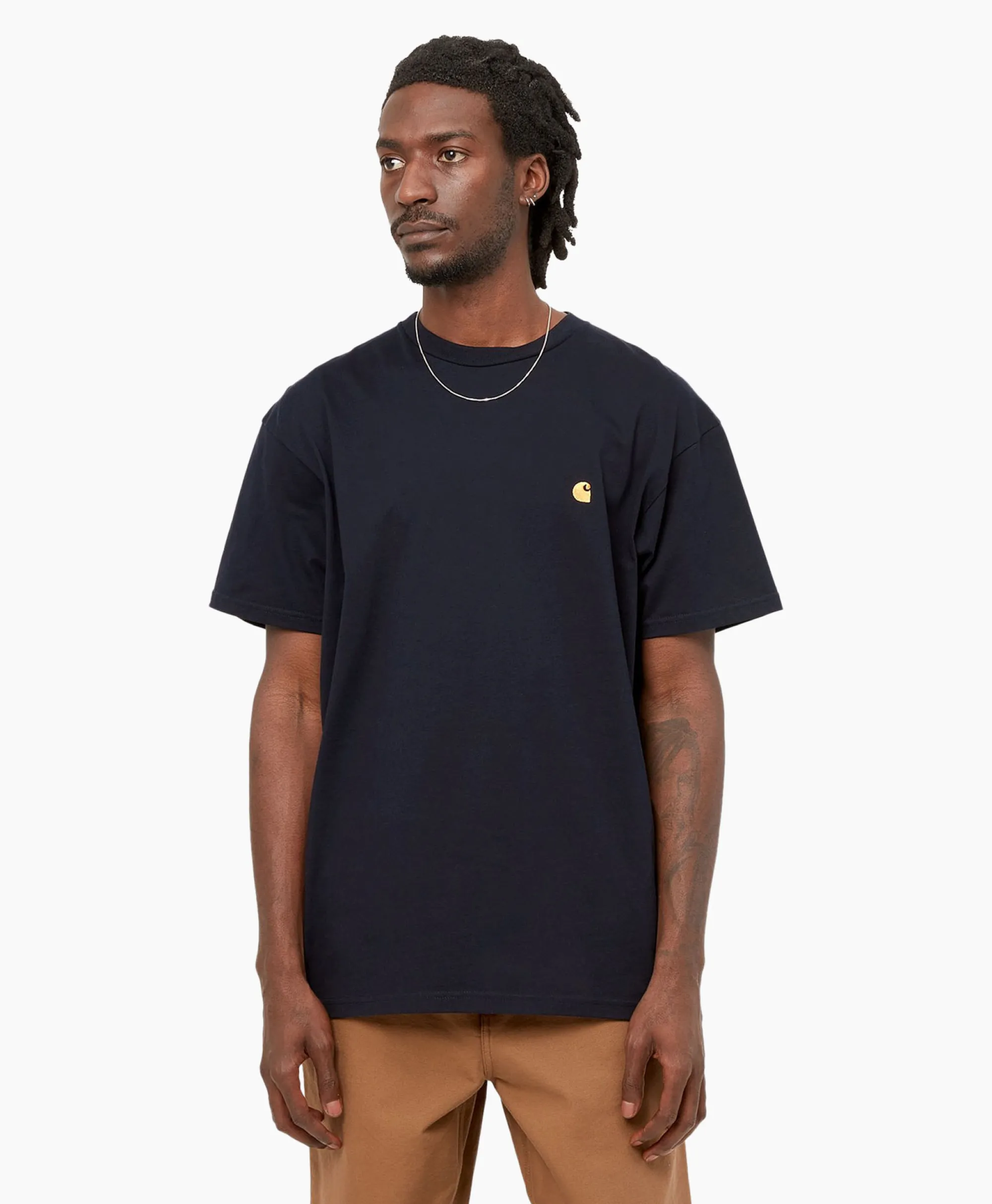 Carhartt Wip T-Shirt Korte Mouw S/S Chase Donker Blauw*Heren T-Shirts