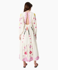 Chufy Maxi Jurk Gypsy Embroidered Ecru*Dames Bruiloftskleding