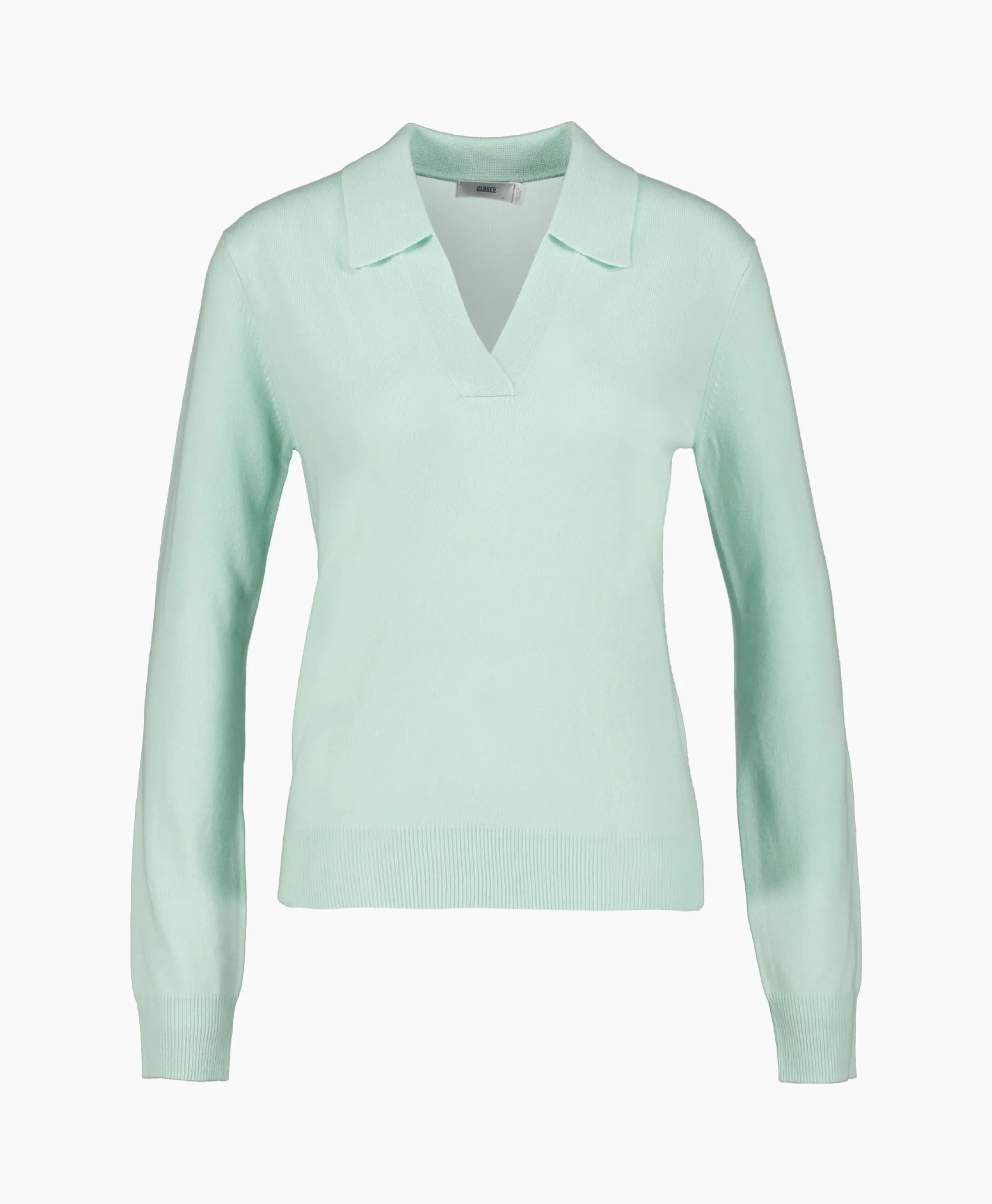 Closed Pullover Polo Longsleeve Groen*Dames Truien