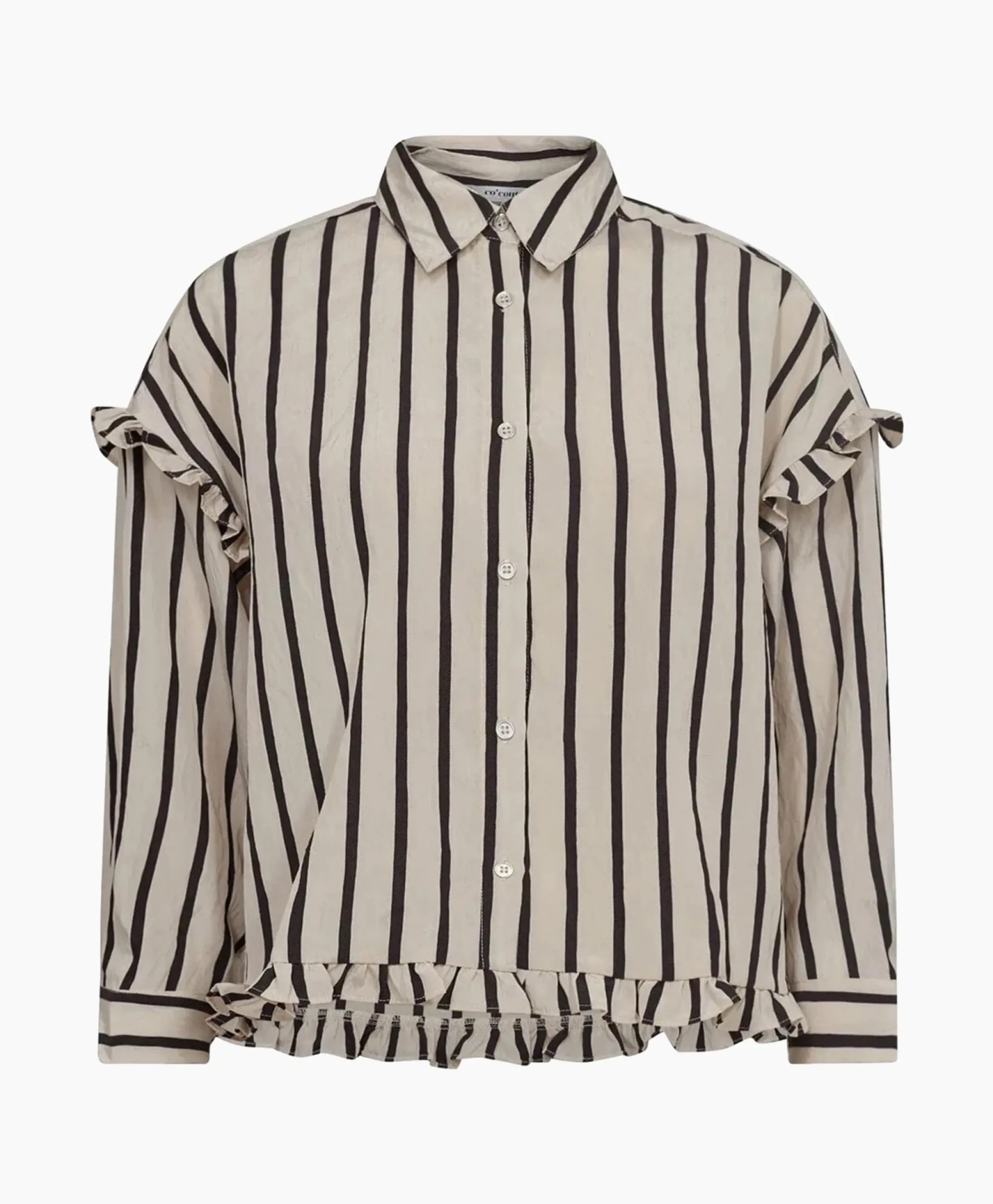 Co'couture Co'Couture Blouse Sadie Frill Zwart*Dames Blouses