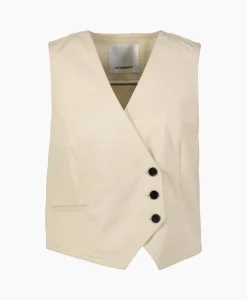 Co'couture Co'Couture Gilet Aries Denim Vest Off White*Dames Gilets