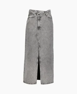 Co'couture Co'Couture Midi Rok Vika Asym Slit Grijs*Dames Rokken