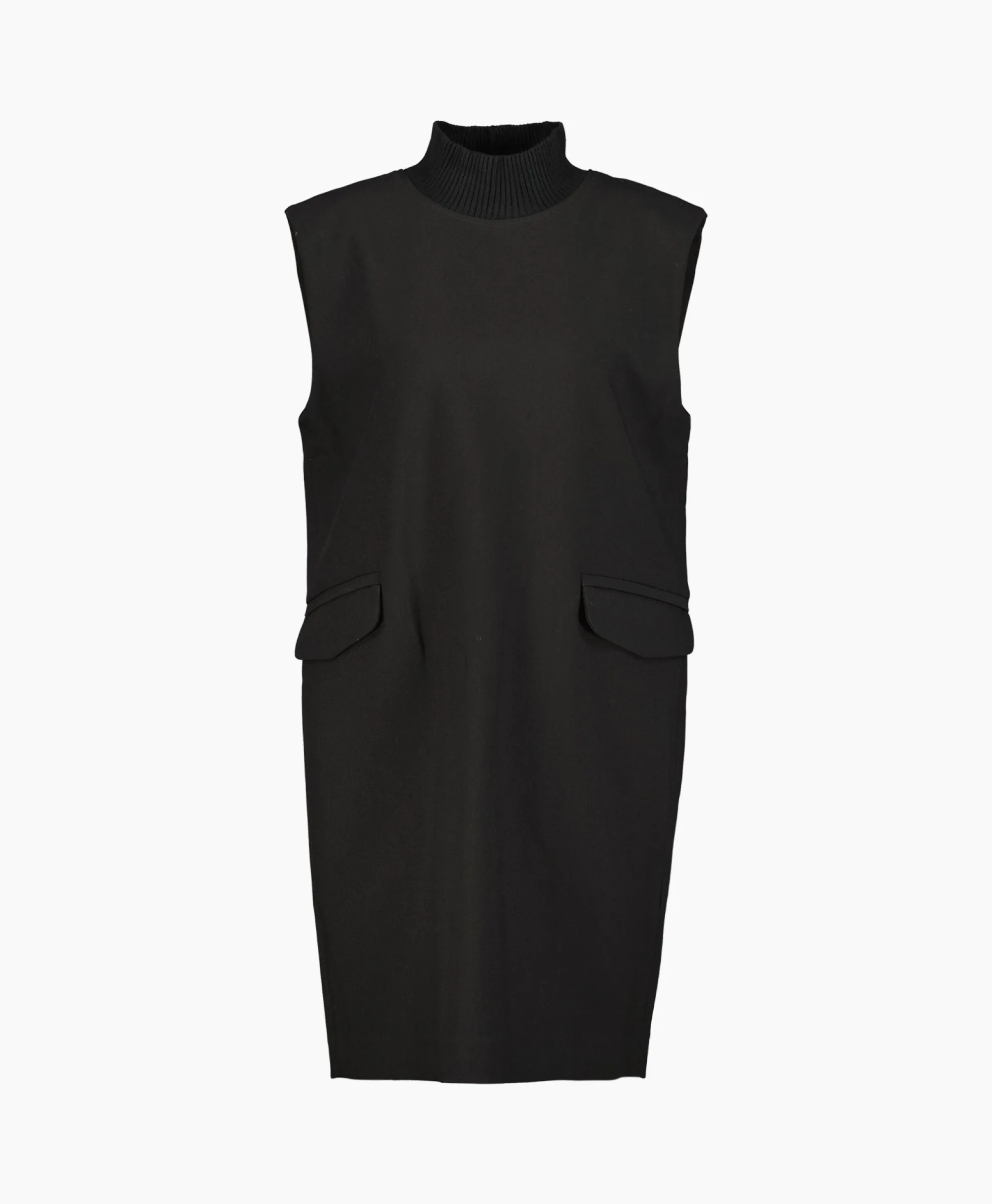 Co'couture Co'Couture Mini Jurk Volacc Rib Turtleneck Zwart*Dames Jurken