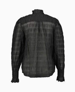 Co'couture Co'Couture T-Shirt Korte Mouw Structurecc Line Frill Zwart*Dames Blouses