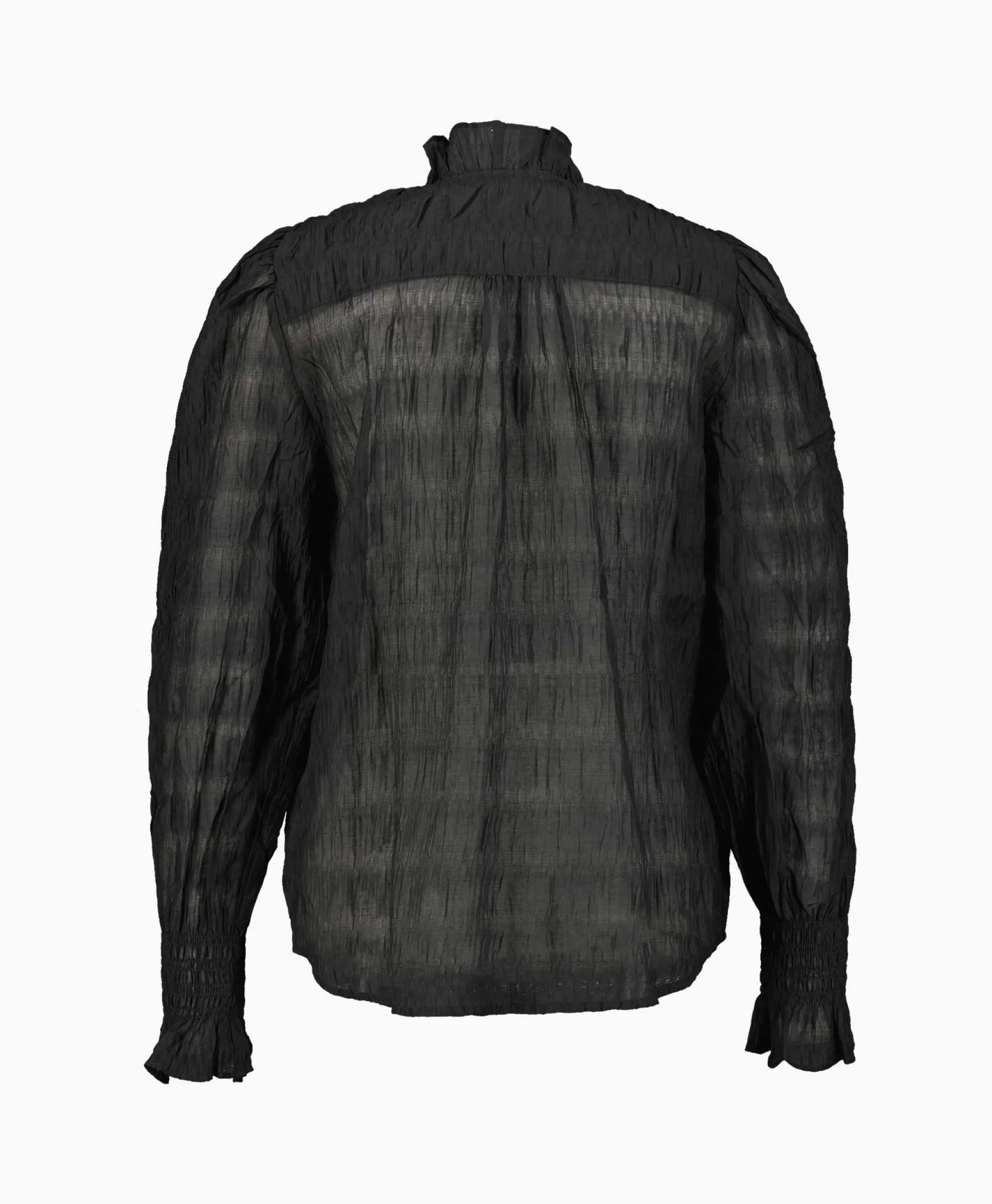 Co'couture Co'Couture T-Shirt Korte Mouw Structurecc Line Frill Zwart*Dames Blouses