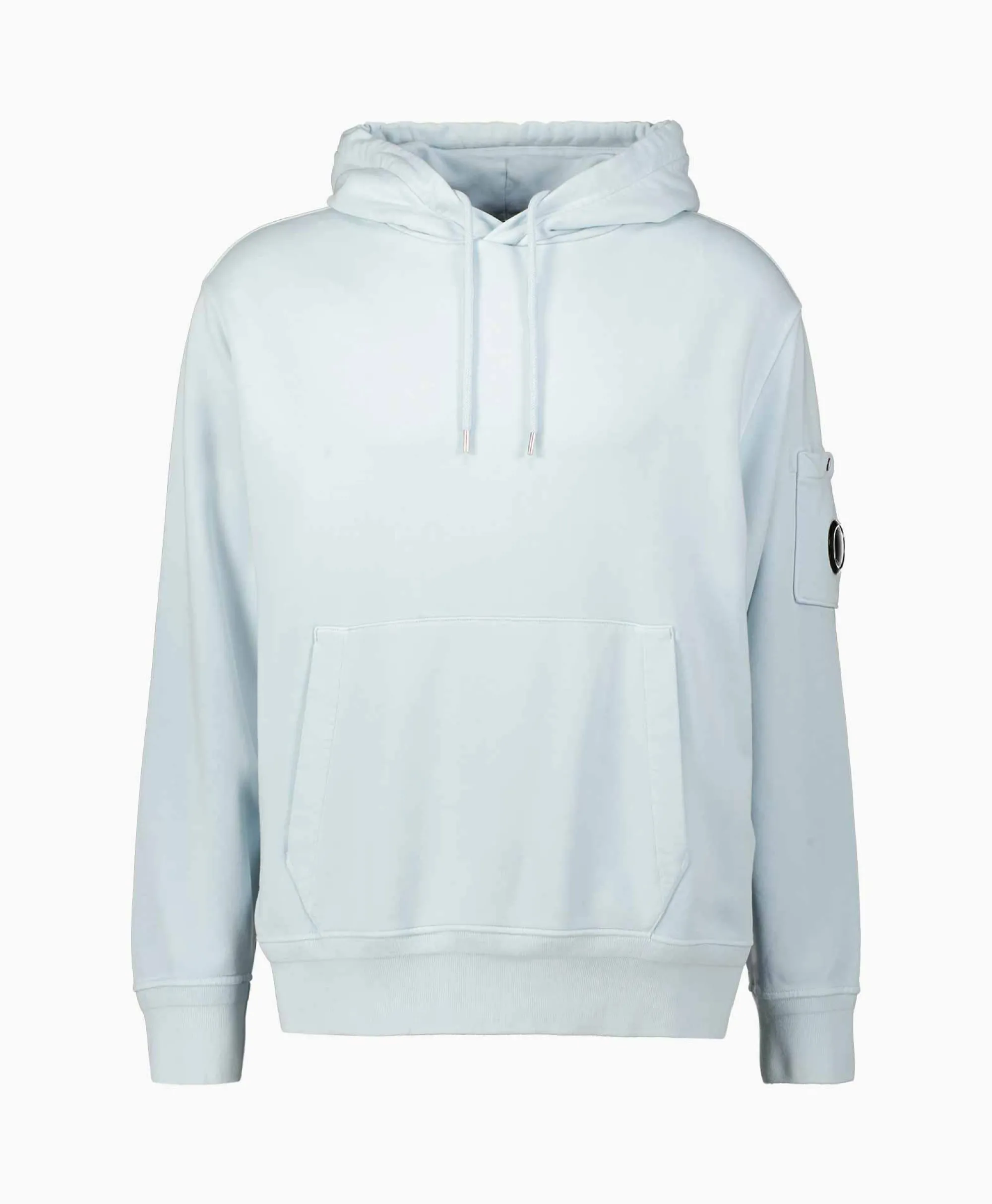 Cp Company Hoodie Cotton Diagonal Fleece Lens Licht Blauw*Heren Truien