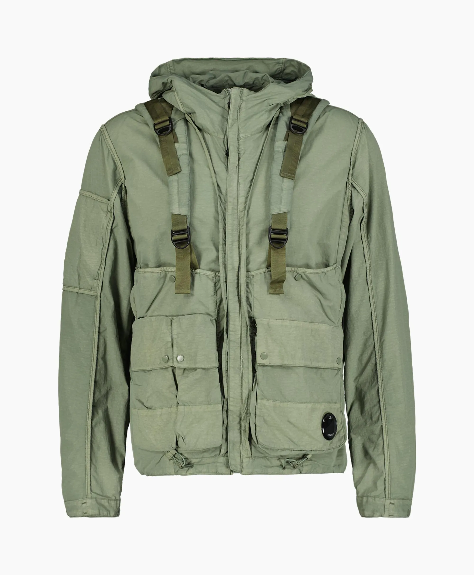 Cp Company Jack Flatt Nylon Reversible Hooded Groen*Heren Jassen