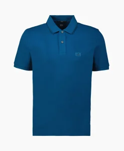 Cp Company Polo Stretch Piquet Striped Collar Blauw*Heren Polo's