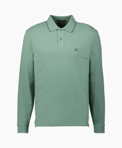 Cp Company Polo Stretch Piquet Regular Long Sleeve Licht Groen*Heren Polo's