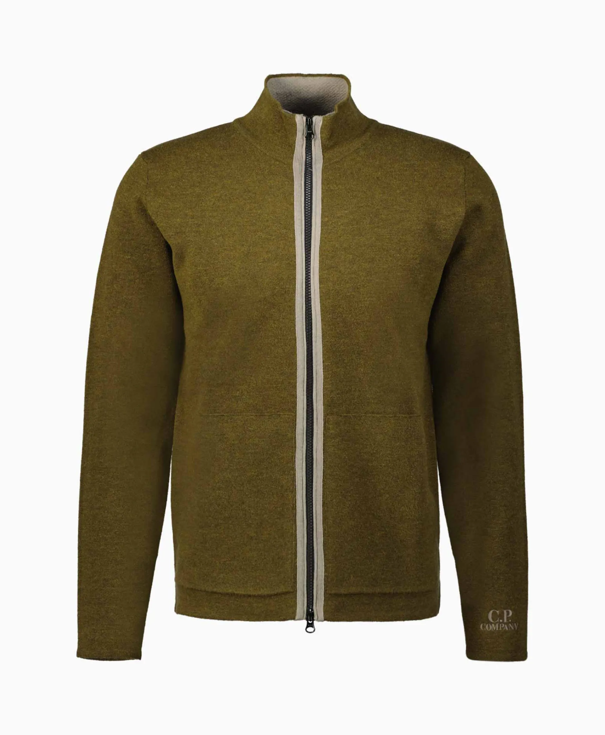 Cp Company Pullover Double Zipped Knit Groen*Heren Truien
