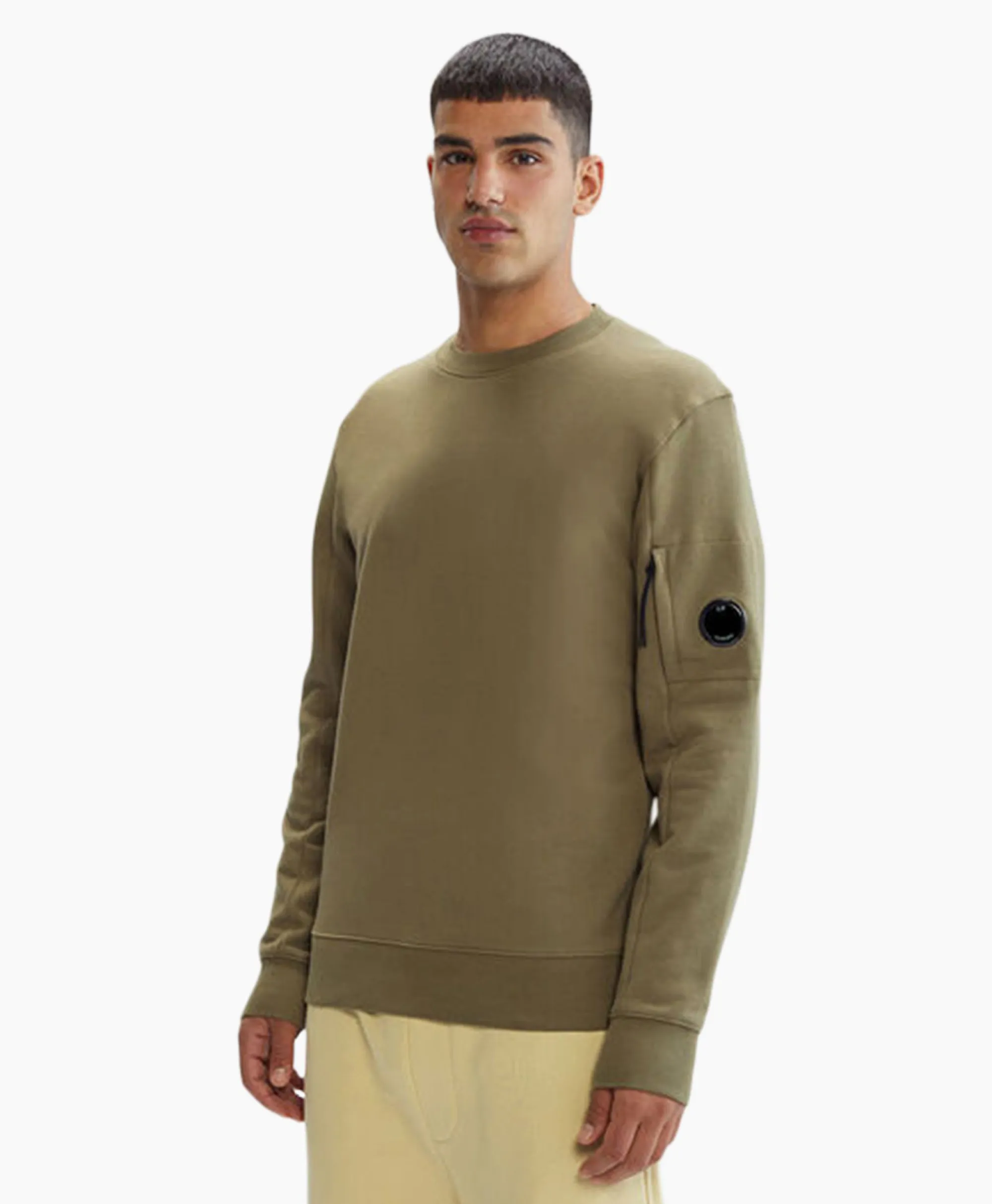 Cp Company Sweater Diagonal Raised Fleece Groen*Heren Truien