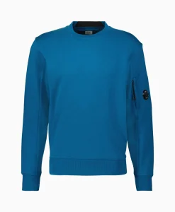 Cp Company Sweater Diagonal Raised Fleece Blauw*Heren Truien