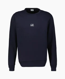Cp Company Sweater Light Fleece Logo Donker Blauw*Heren Truien