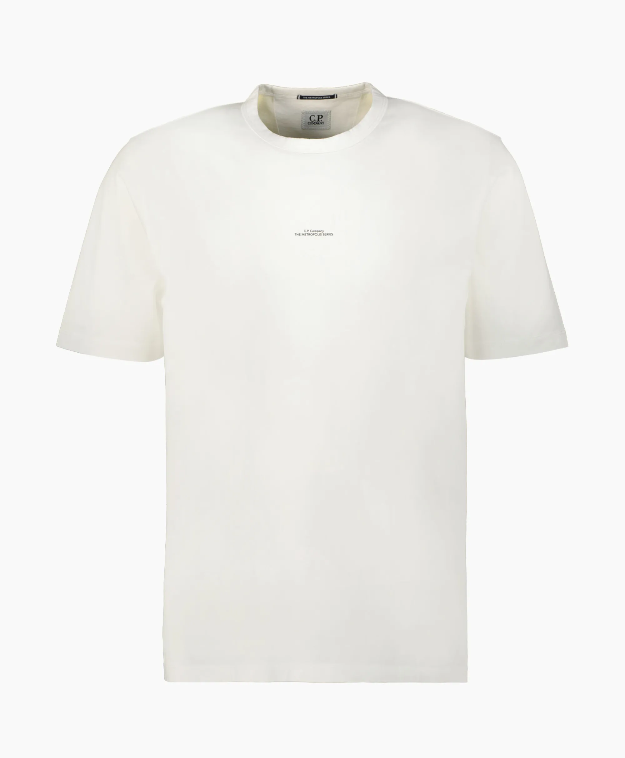 Cp Company T-Shirt Metrolopolis Mercerized Jersey Logo Wit*Heren T-Shirts