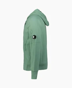 Cp Company Vest Diagonal Raised Fleece Zipped Groen*Heren Vesten