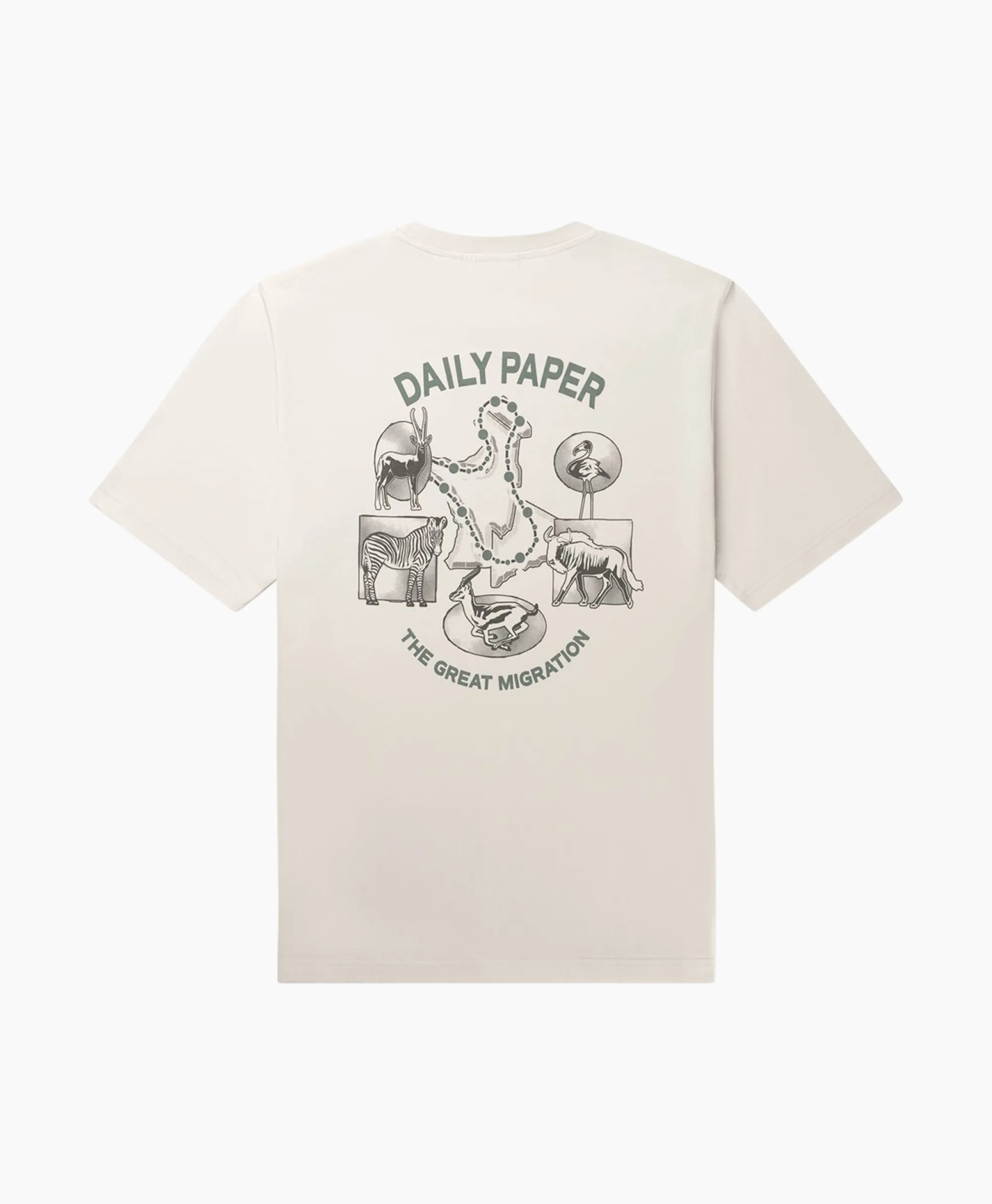 Daily Paper T-Shirt Korte Mouw Migration Ecru*Heren T-Shirts