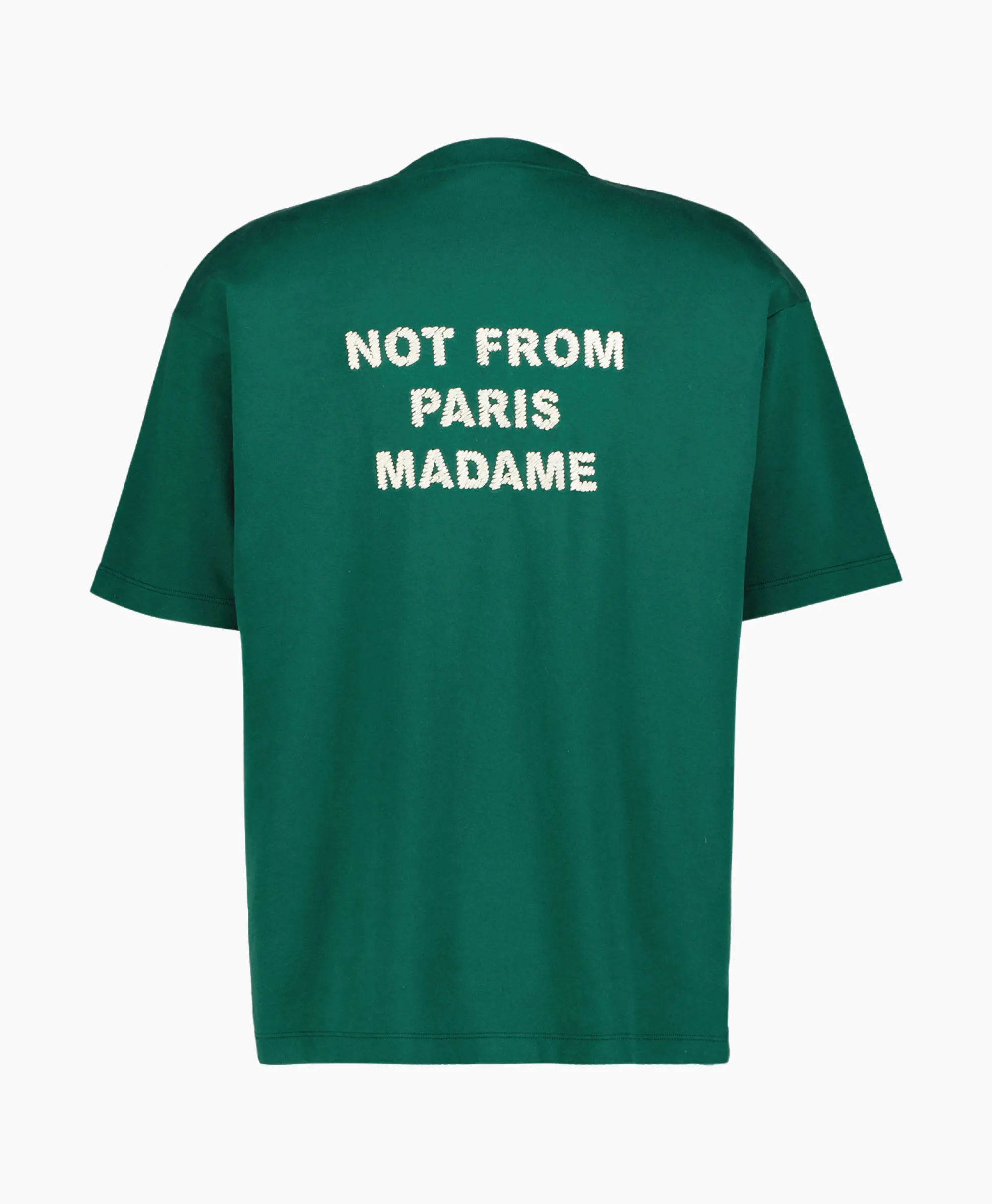 Drole De Monsieur Le T-Shirt Slogan Donker Groen*Heren T-Shirts