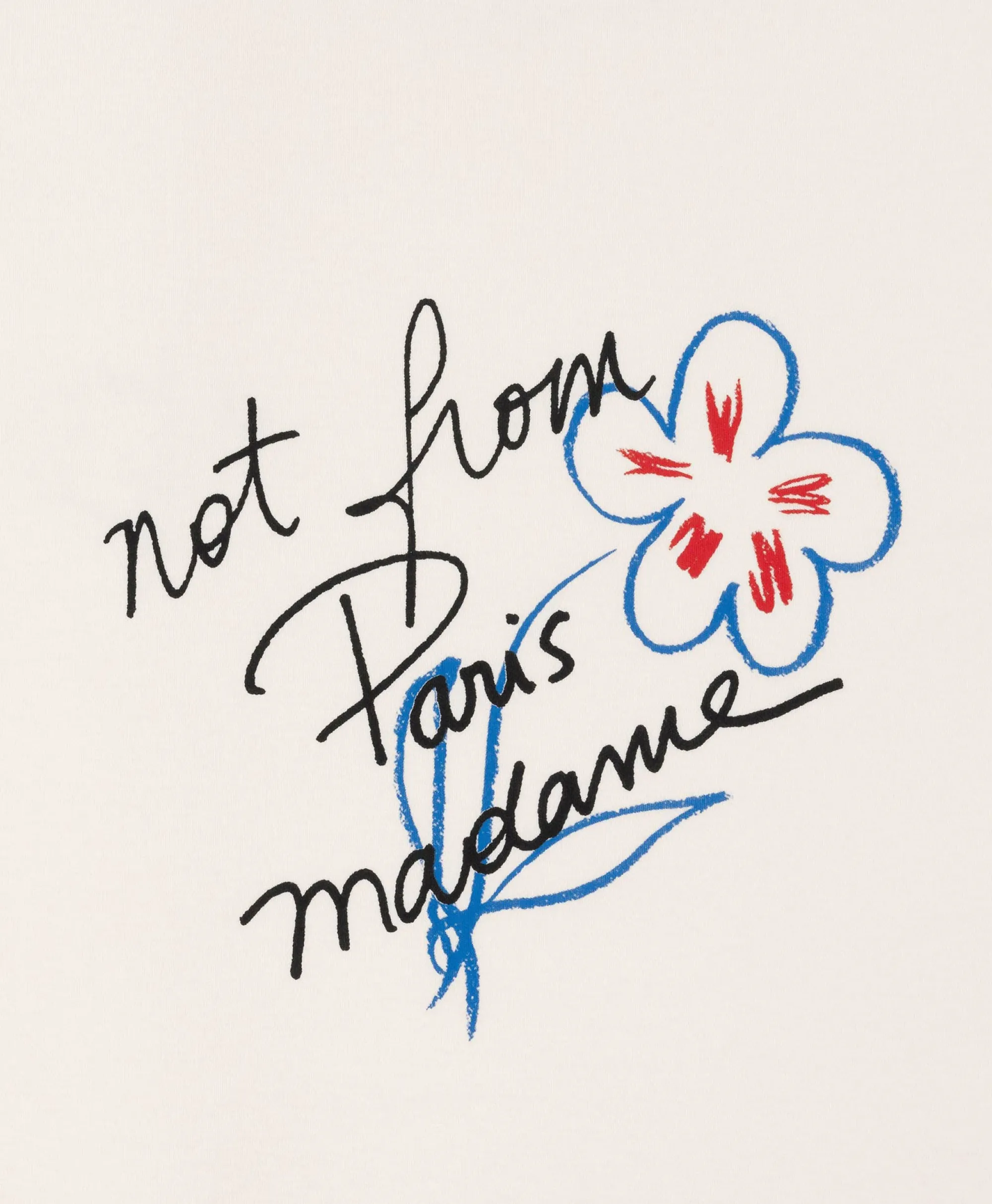 Drole De Monsieur Le T-Shirt Slogan Esquisse Ecru*Heren T-Shirts