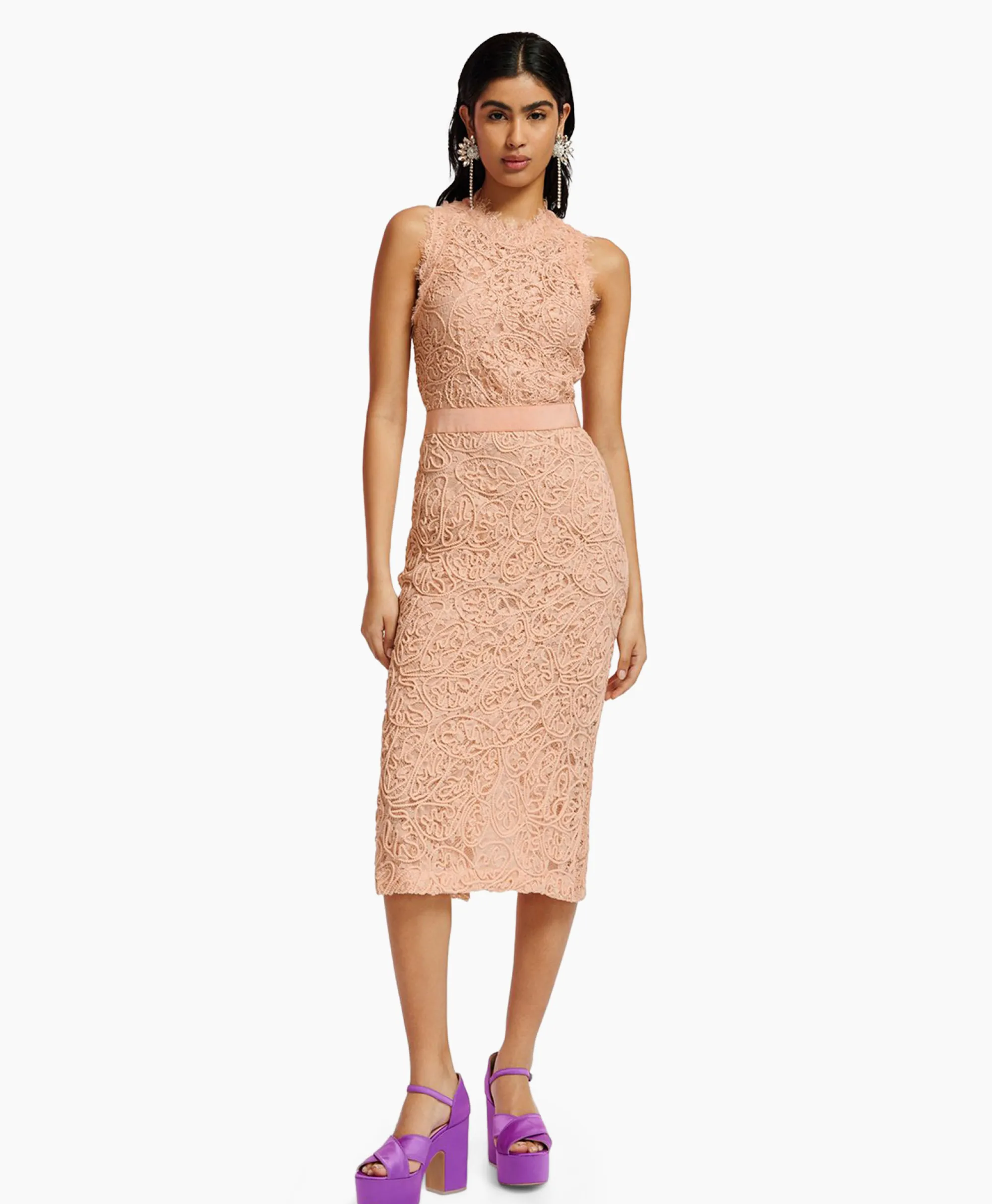 Essentiel Antwerp Midi Jurk Emery Pink*Dames Bruiloftskleding