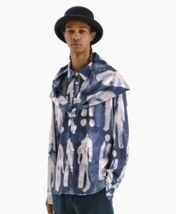 Flâneur Flaneur Overshirt Character Silk Hooded Blauw*Heren Jassen