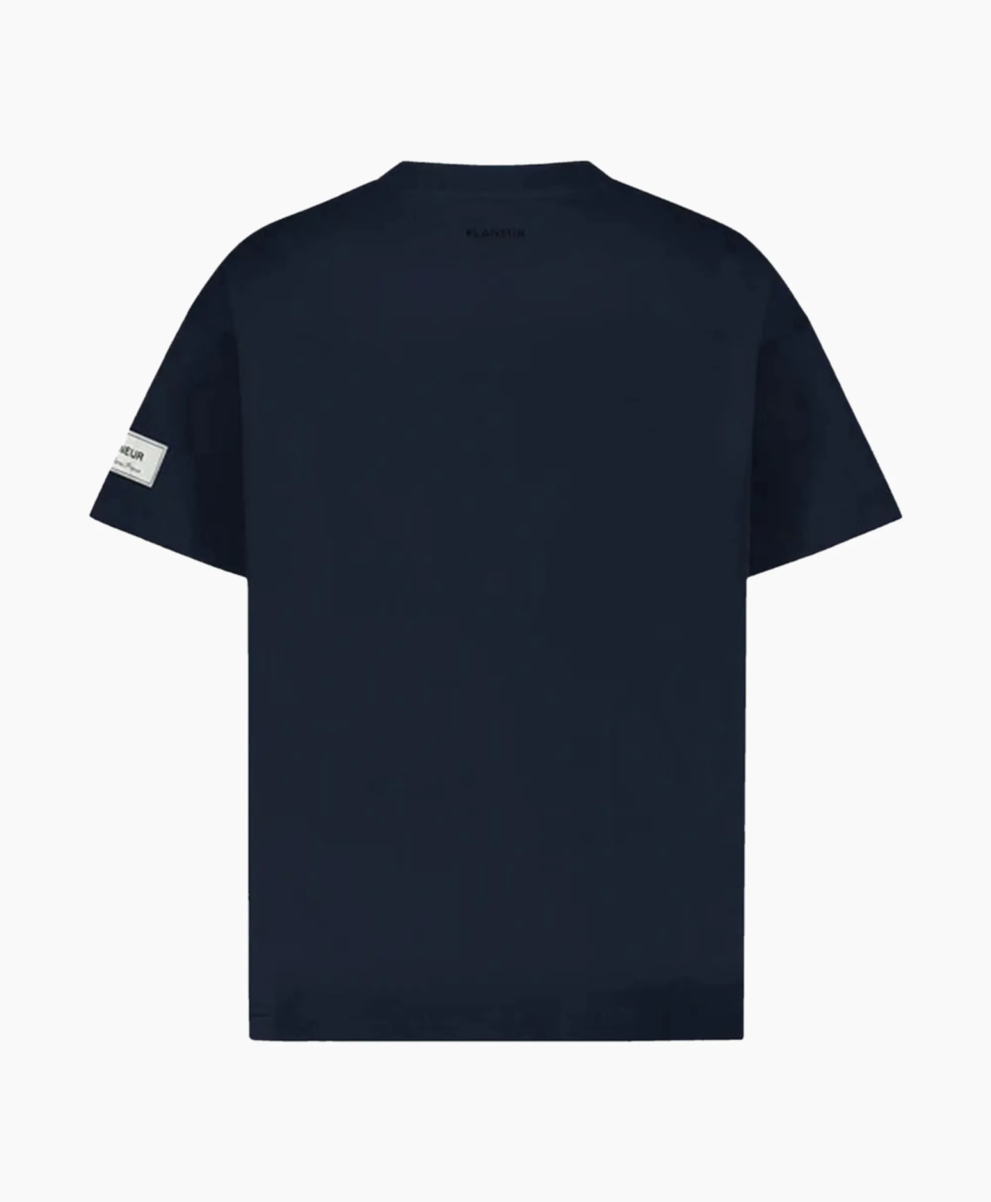 Flâneur Flaneur T-Shirt Korte Mouw Atelier Sleeve Amblem Donker Blauw*Heren T-Shirts