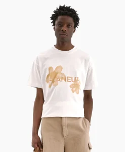 Flâneur Flaneur T-Shirt Korte Mouw Floral Watercolor Wit*Heren T-Shirts