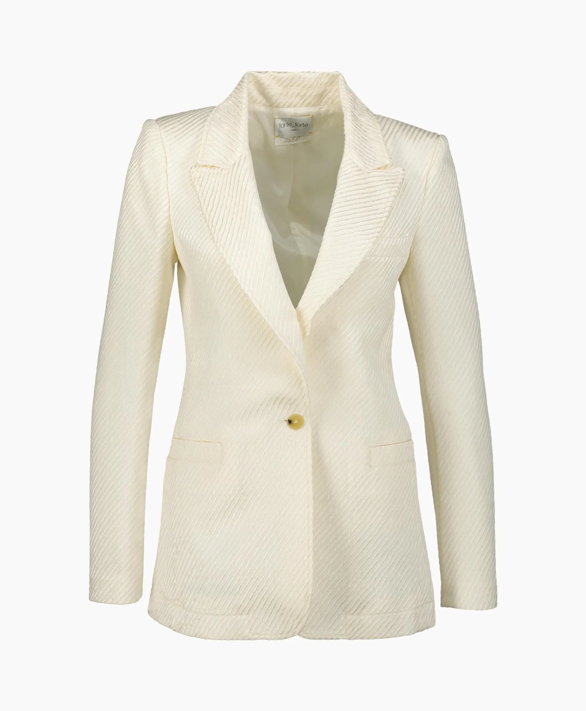 Forte_forte Blazer Jacket Diagonal Structure Couture Ecru*Dames Blazers