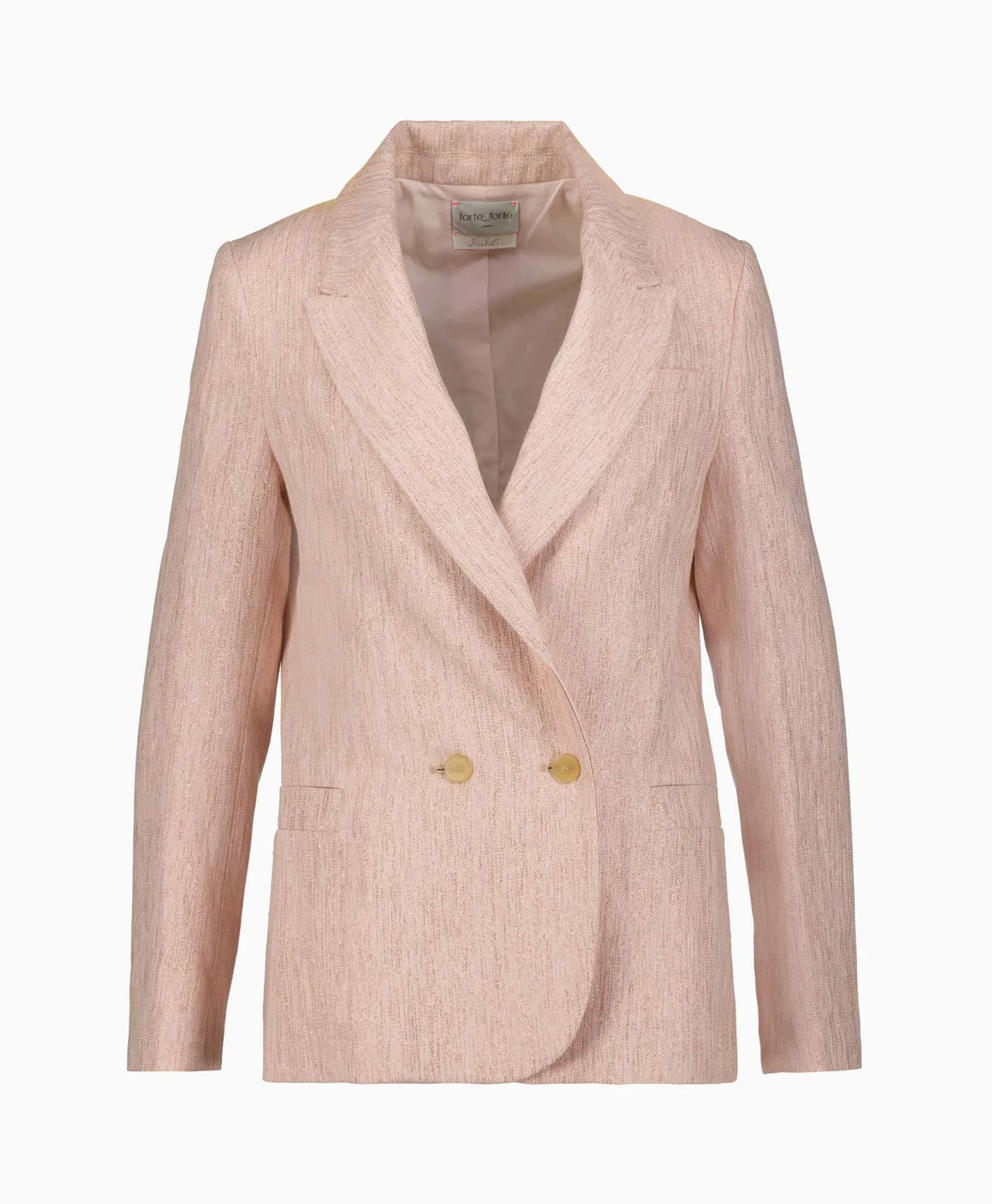 Forte_forte Blazer Linen Lurex Micro Herringbone Boxy Rose*Dames Blazers