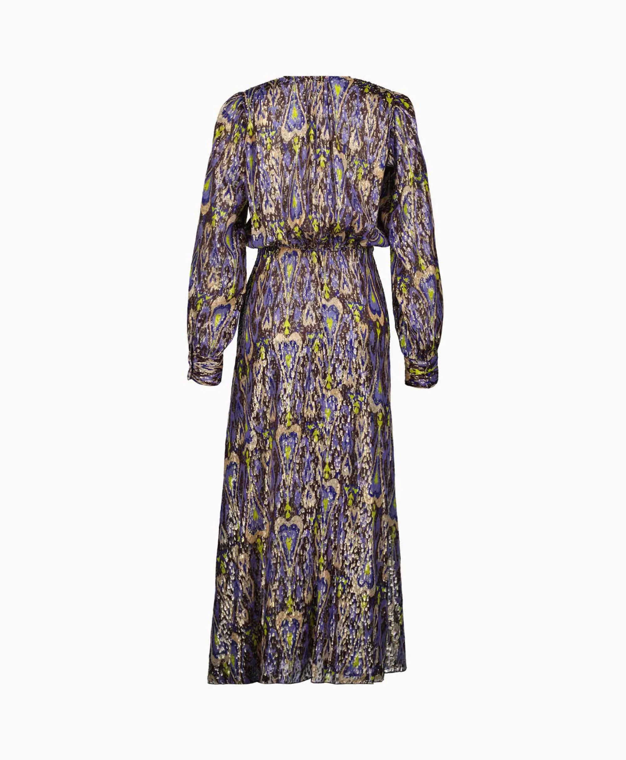 Forte_forte Maxi Jurk Print Fil Coup Long Dress Norther Light Blauw*Dames Jurken