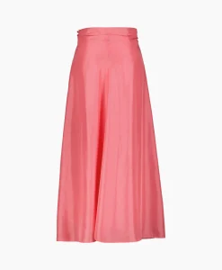 Forte_forte Midi Rok Habotai Silk Roze*Dames Rokken