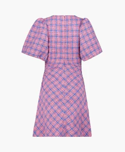 Ganni Mini Jurk Check Suiting Dress Pink*Dames Jurken